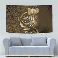 Personalised All Gold New Zealand Darts Tapestry Aoteroa Fern Maori Galaxy Style LT14 - Polynesian Pride