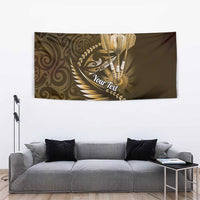 Personalised All Gold New Zealand Darts Tapestry Aoteroa Fern Maori Galaxy Style LT14 - Polynesian Pride