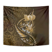 Personalised All Gold New Zealand Darts Tapestry Aoteroa Fern Maori Galaxy Style LT14 - Polynesian Pride