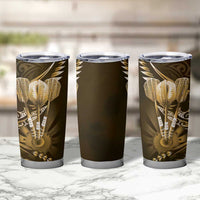 All Gold New Zealand Darts Tumbler Cup Aoteroa Fern Maori Galaxy Style LT14 - Polynesian Pride