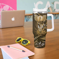 All Gold New Zealand Darts Tumbler With Handle Aoteroa Fern Maori Galaxy Style LT14 - Polynesian Pride