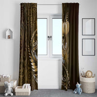 Personalised All Gold New Zealand Darts Window Curtain Aoteroa Fern Maori Galaxy Style LT14 - Polynesian Pride