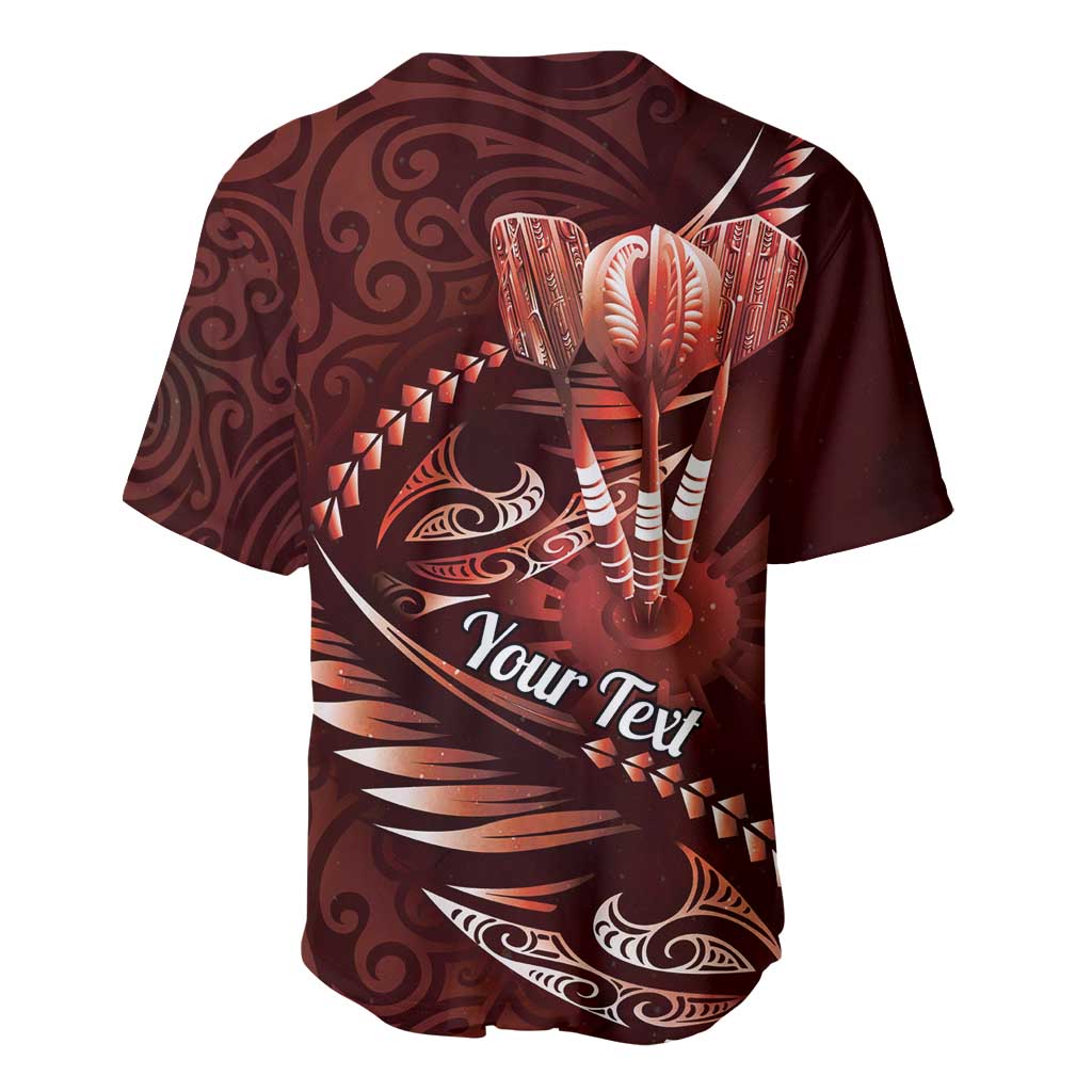 Personalised All Red New Zealand Darts Baseball Jersey Aoteroa Fern Maori Galaxy Style LT14 - Polynesian Pride