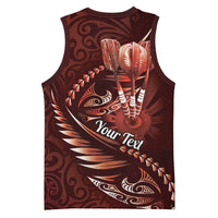 Personalised All Red New Zealand Darts Basketball Jersey Aoteroa Fern Maori Galaxy Style - Polynesian Pride