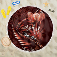 Personalised All Red New Zealand Darts Beach Blanket Aoteroa Fern Maori Galaxy Style LT14 One Size 150cm Red - Polynesian Pride