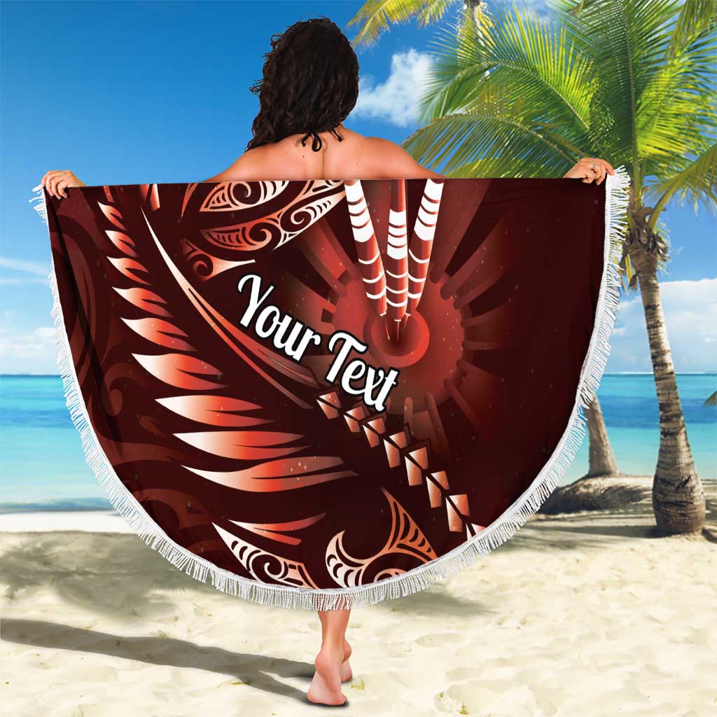 Personalised All Red New Zealand Darts Beach Blanket Aoteroa Fern Maori Galaxy Style LT14 - Polynesian Pride