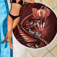 Personalised All Red New Zealand Darts Beach Blanket Aoteroa Fern Maori Galaxy Style LT14 - Polynesian Pride