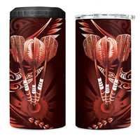 All Red New Zealand Darts 4 in 1 Can Cooler Tumbler Aoteroa Fern Maori Galaxy Style LT14 One Size: 16 oz Red - Polynesian Pride