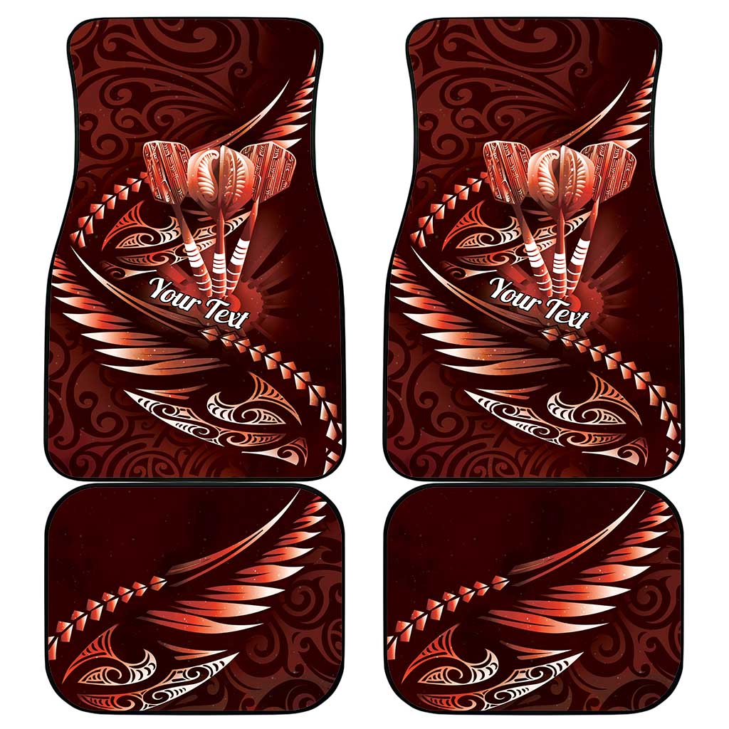 Personalised All Red New Zealand Darts Car Mats Aoteroa Fern Maori Galaxy Style LT14 - Polynesian Pride