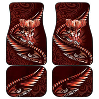 Personalised All Red New Zealand Darts Car Mats Aoteroa Fern Maori Galaxy Style LT14 - Polynesian Pride