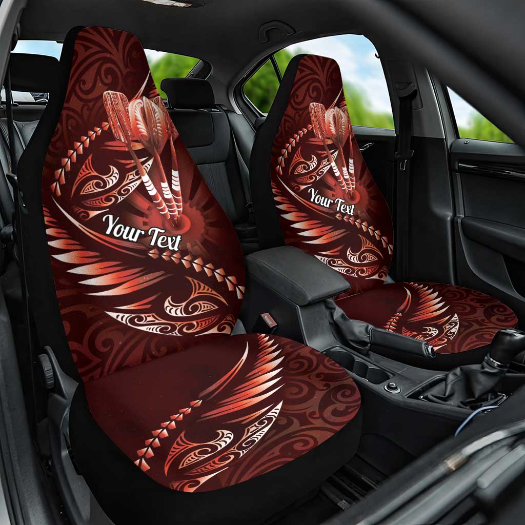 Personalised All Red New Zealand Darts Car Seat Cover Aoteroa Fern Maori Galaxy Style LT14 One Size Red - Polynesian Pride