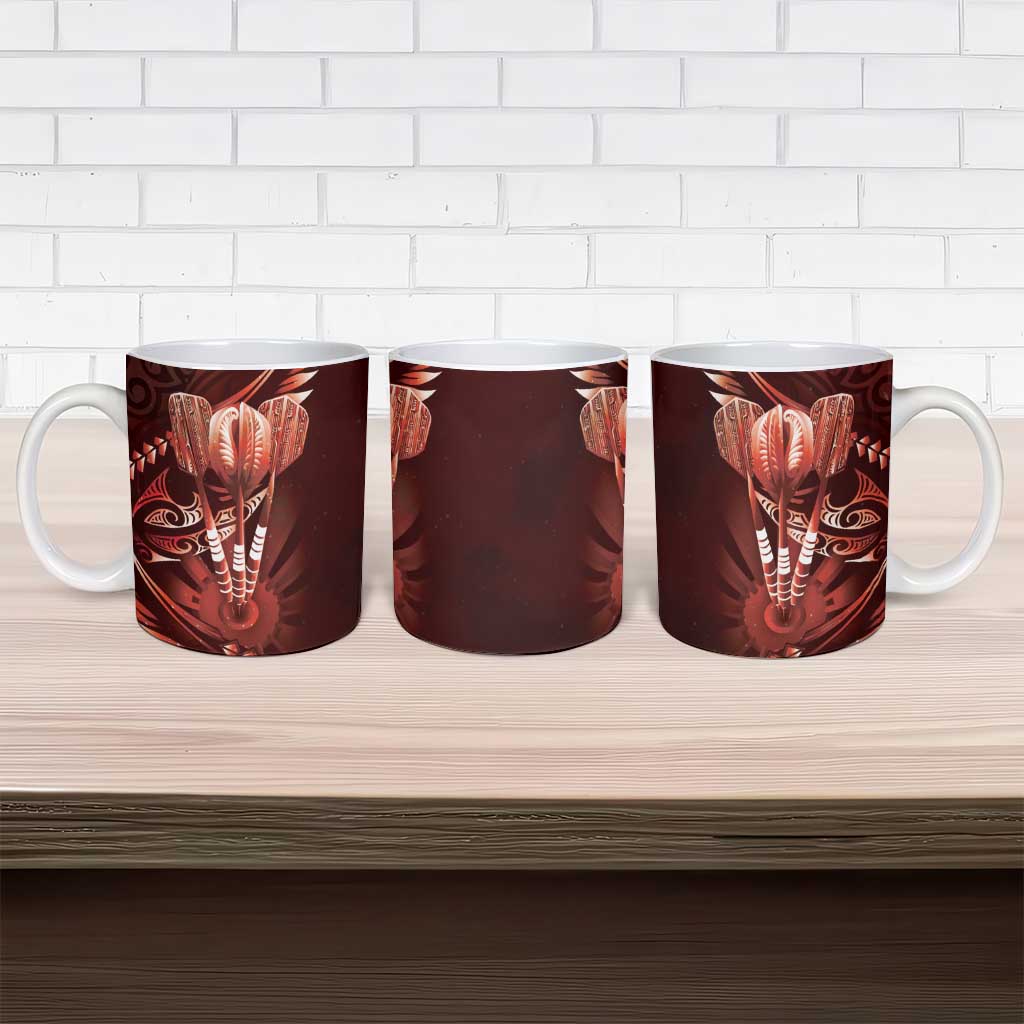 All Red New Zealand Darts Ceramic Mug Aoteroa Fern Maori Galaxy Style - Polynesian Pride