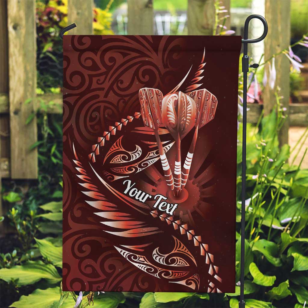 Personalised All Red New Zealand Darts Garden Flag Aoteroa Fern Maori Galaxy Style LT14 Garden Flag Red - Polynesian Pride