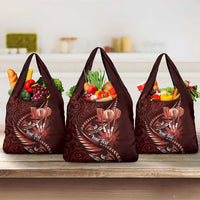 Personalised All Red New Zealand Darts Grocery Bag Aoteroa Fern Maori Galaxy Style LT14 3-pack One Size Red - Polynesian Pride