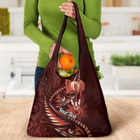 Personalised All Red New Zealand Darts Grocery Bag Aoteroa Fern Maori Galaxy Style LT14 - Polynesian Pride