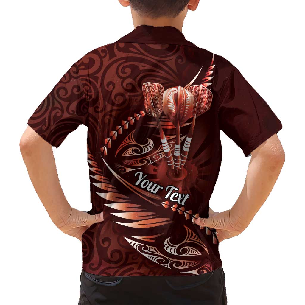 Personalised All Red New Zealand Darts Hawaiian Shirt Aoteroa Fern Maori Galaxy Style LT14 - Polynesian Pride