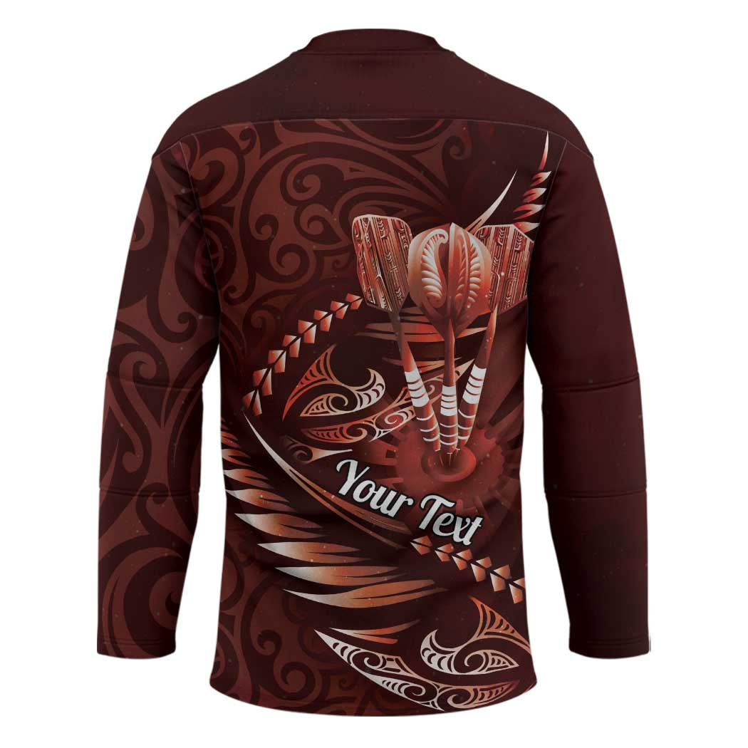 Personalised All Red New Zealand Darts Hockey Jersey Aoteroa Fern Maori Galaxy Style - Polynesian Pride