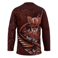 Personalised All Red New Zealand Darts Hockey Jersey Aoteroa Fern Maori Galaxy Style - Polynesian Pride