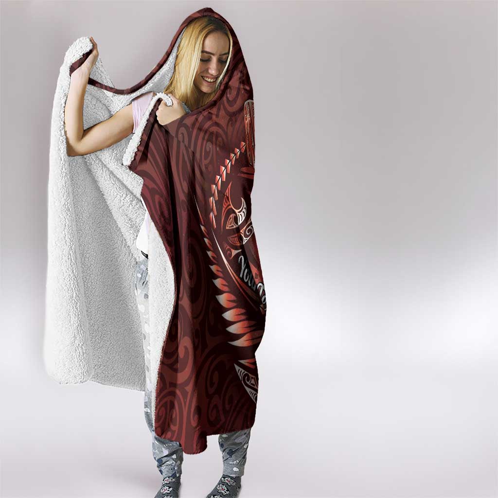 Personalised All Red New Zealand Darts Hooded Blanket Aoteroa Fern Maori Galaxy Style LT14 - Polynesian Pride