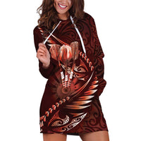 Personalised All Red New Zealand Darts Hoodie Dress Aoteroa Fern Maori Galaxy Style LT14 Red - Polynesian Pride