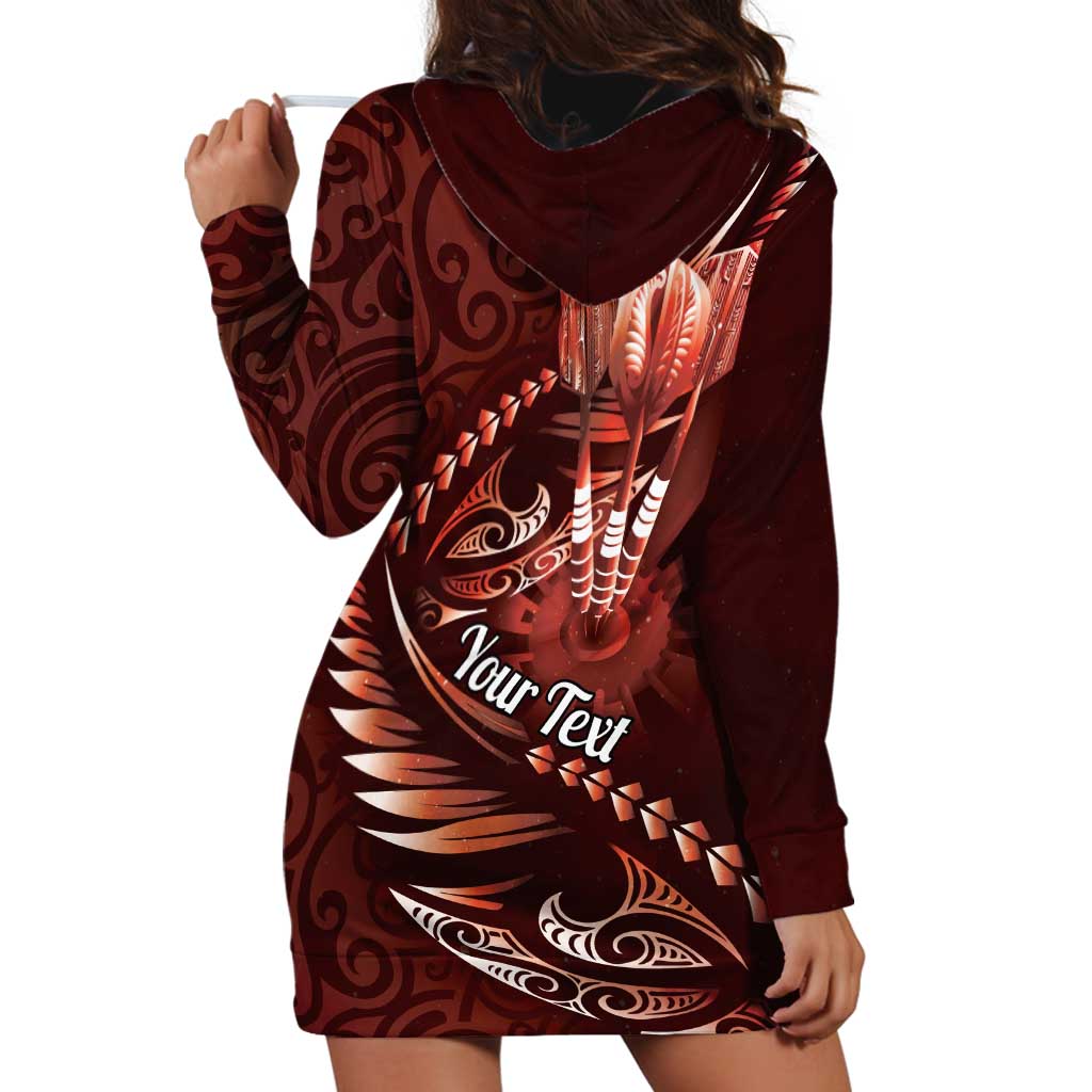 Personalised All Red New Zealand Darts Hoodie Dress Aoteroa Fern Maori Galaxy Style LT14 - Polynesian Pride