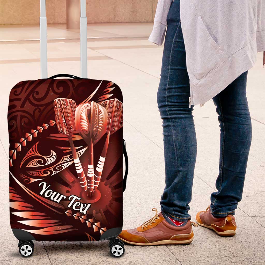 Personalised All Red New Zealand Darts Luggage Cover Aoteroa Fern Maori Galaxy Style LT14 Red - Polynesian Pride