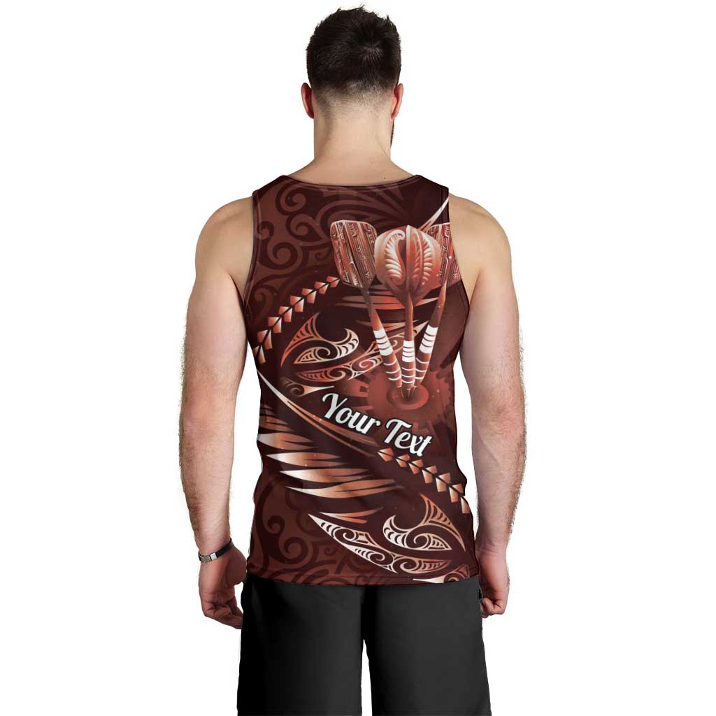Personalised All Red New Zealand Darts Men Tank Top Aoteroa Fern Maori Galaxy Style LT14 - Polynesian Pride