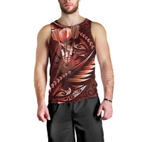 Personalised All Red New Zealand Darts Men Tank Top Aoteroa Fern Maori Galaxy Style LT14 - Polynesian Pride
