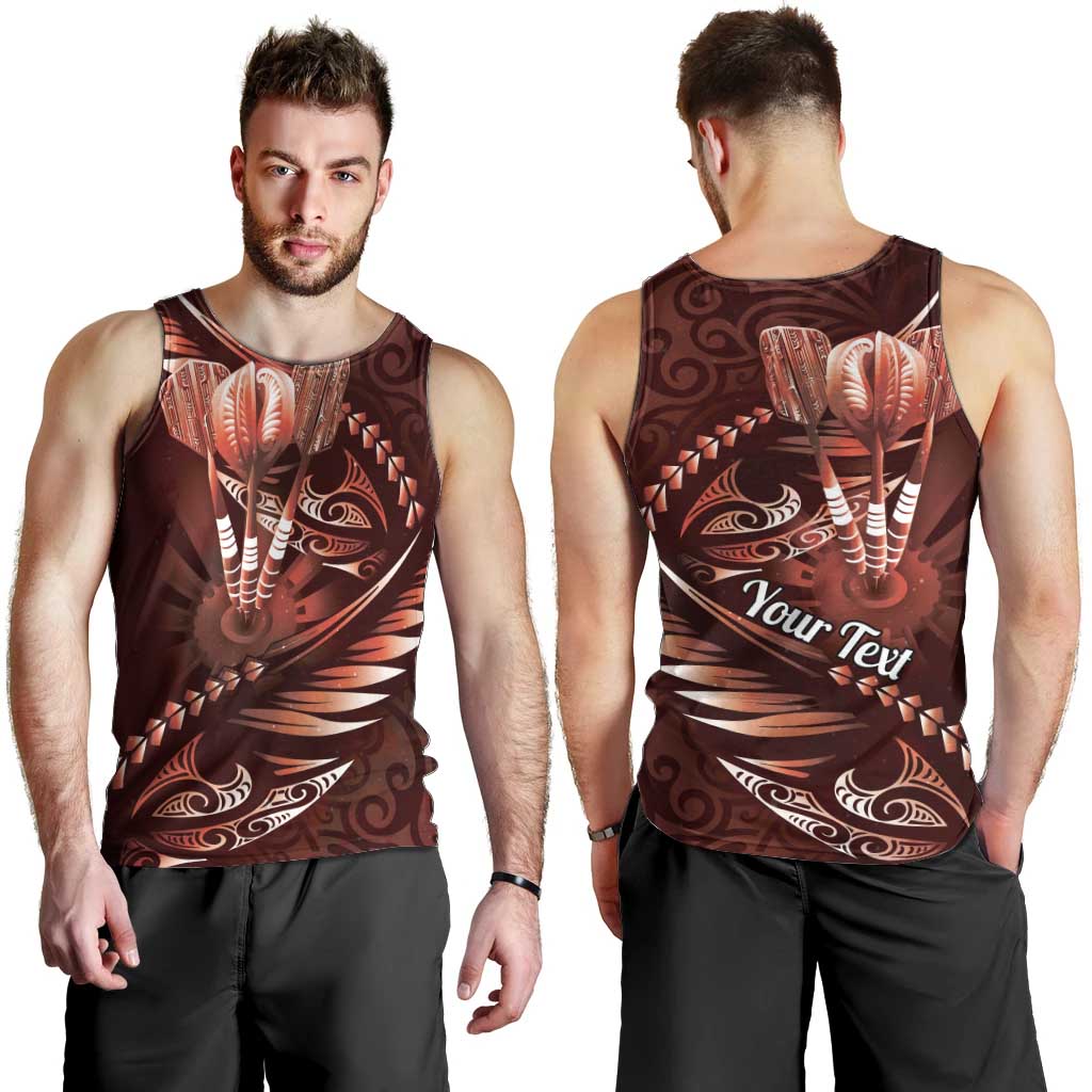 Personalised All Red New Zealand Darts Men Tank Top Aoteroa Fern Maori Galaxy Style LT14 - Polynesian Pride