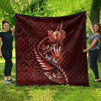 Personalised All Red New Zealand Darts Quilt Aoteroa Fern Maori Galaxy Style LT14 - Polynesian Pride