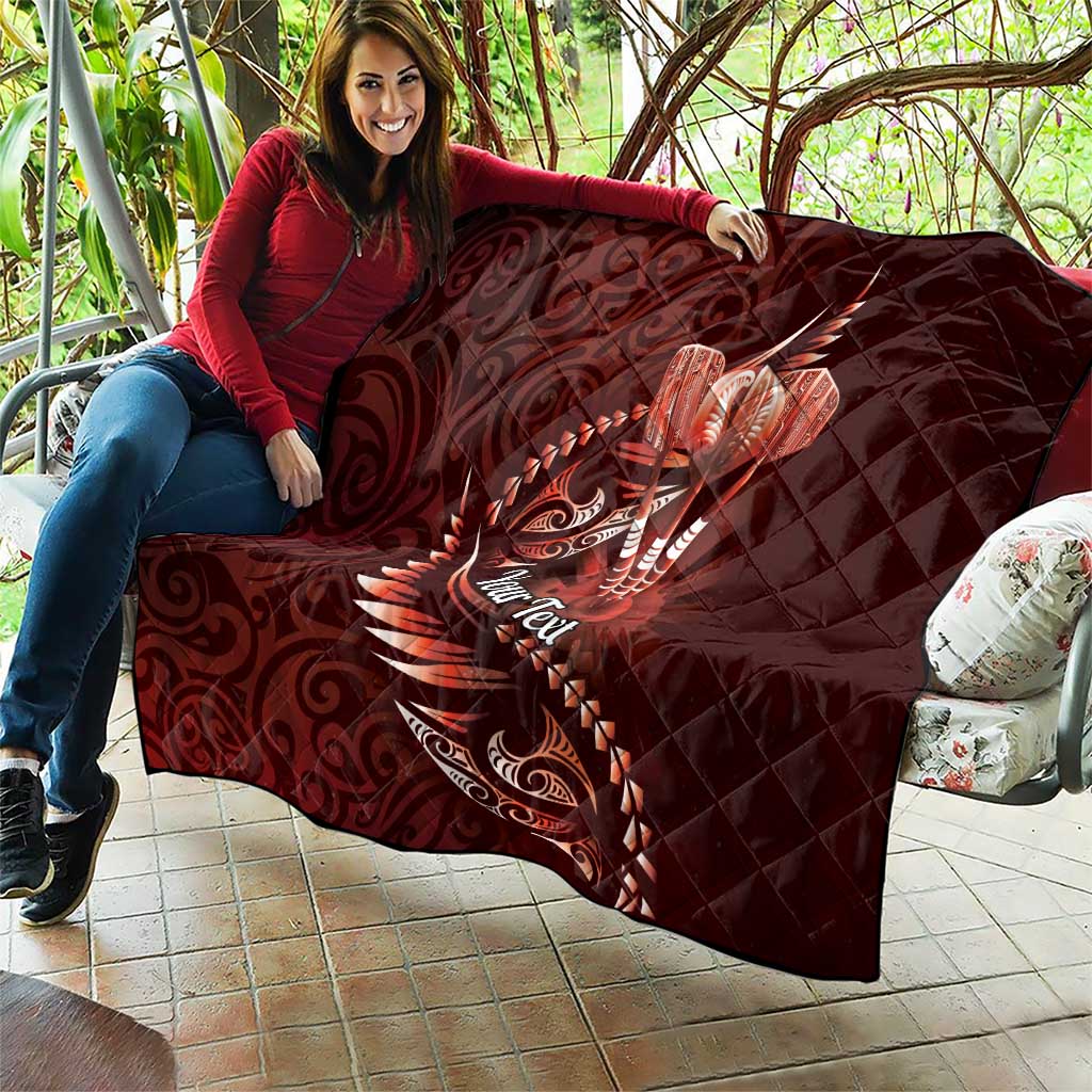 Personalised All Red New Zealand Darts Quilt Aoteroa Fern Maori Galaxy Style LT14 - Polynesian Pride