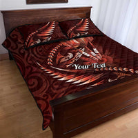 Personalised All Red New Zealand Darts Quilt Bed Set Aoteroa Fern Maori Galaxy Style LT14 - Polynesian Pride