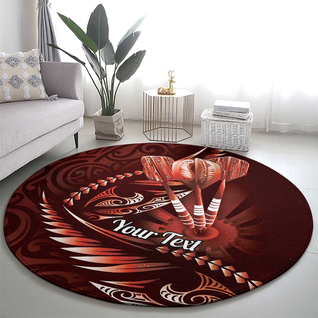 Personalised All Red New Zealand Darts Round Carpet Aoteroa Fern Maori Galaxy Style LT14 - Polynesian Pride