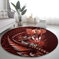 Personalised All Red New Zealand Darts Round Carpet Aoteroa Fern Maori Galaxy Style LT14 - Polynesian Pride