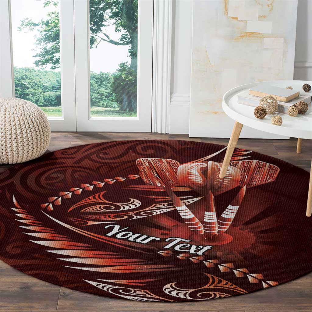 Personalised All Red New Zealand Darts Round Carpet Aoteroa Fern Maori Galaxy Style LT14 - Polynesian Pride