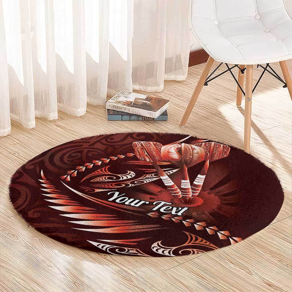 Personalised All Red New Zealand Darts Round Carpet Aoteroa Fern Maori Galaxy Style LT14 - Polynesian Pride