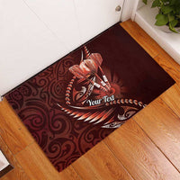 Personalised All Red New Zealand Darts Rubber Doormat Aoteroa Fern Maori Galaxy Style LT14 - Polynesian Pride
