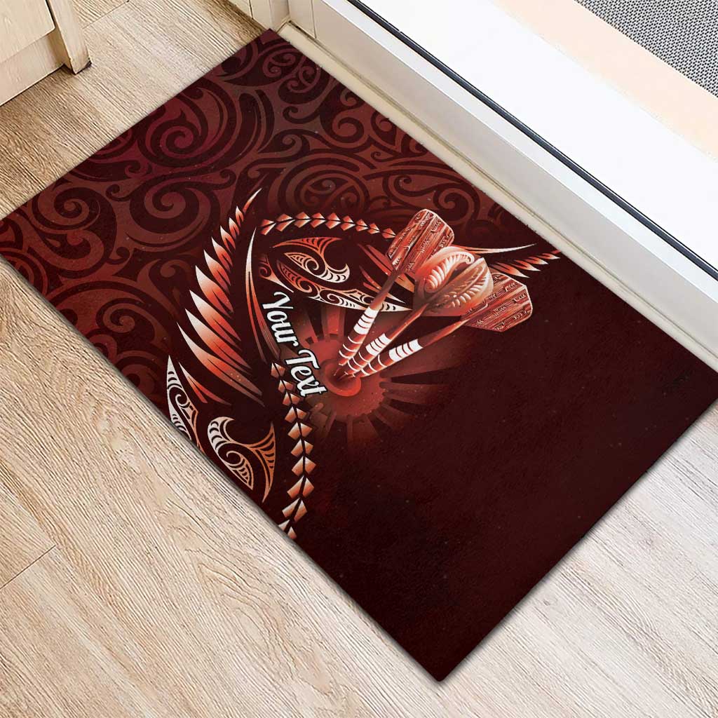 Personalised All Red New Zealand Darts Rubber Doormat Aoteroa Fern Maori Galaxy Style LT14 - Polynesian Pride