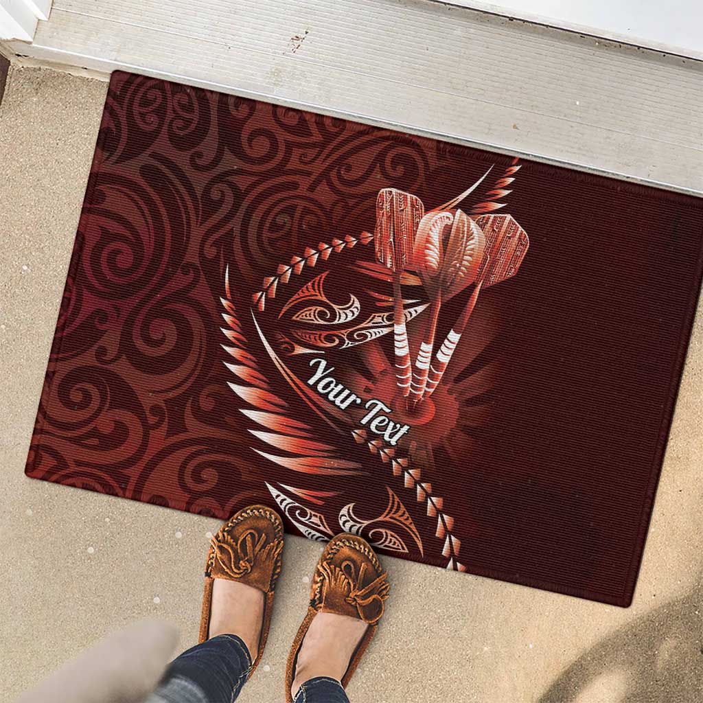 Personalised All Red New Zealand Darts Rubber Doormat Aoteroa Fern Maori Galaxy Style LT14 - Polynesian Pride