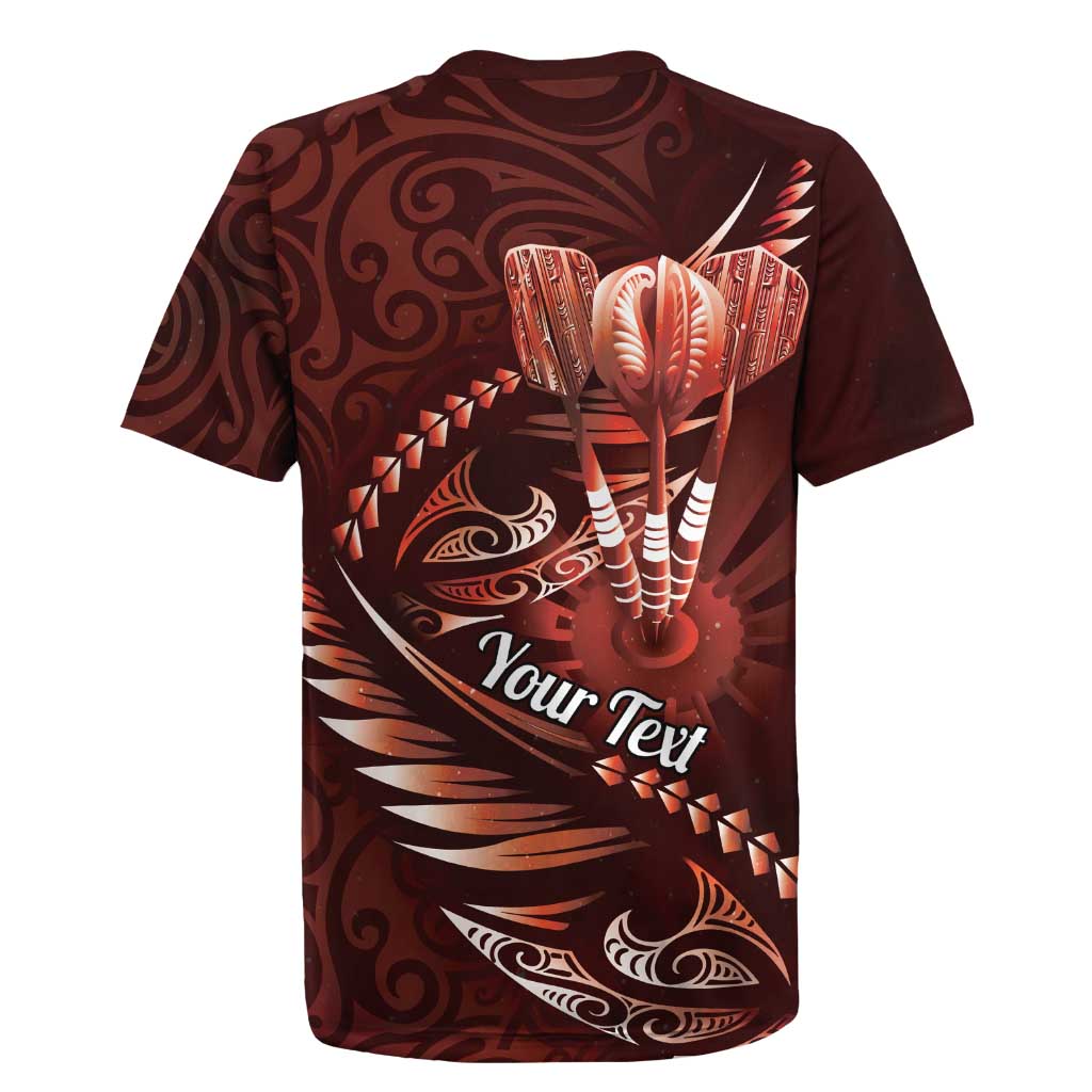 Personalised All Red New Zealand Darts Rugby Jersey Aoteroa Fern Maori Galaxy Style LT14 - Polynesian Pride