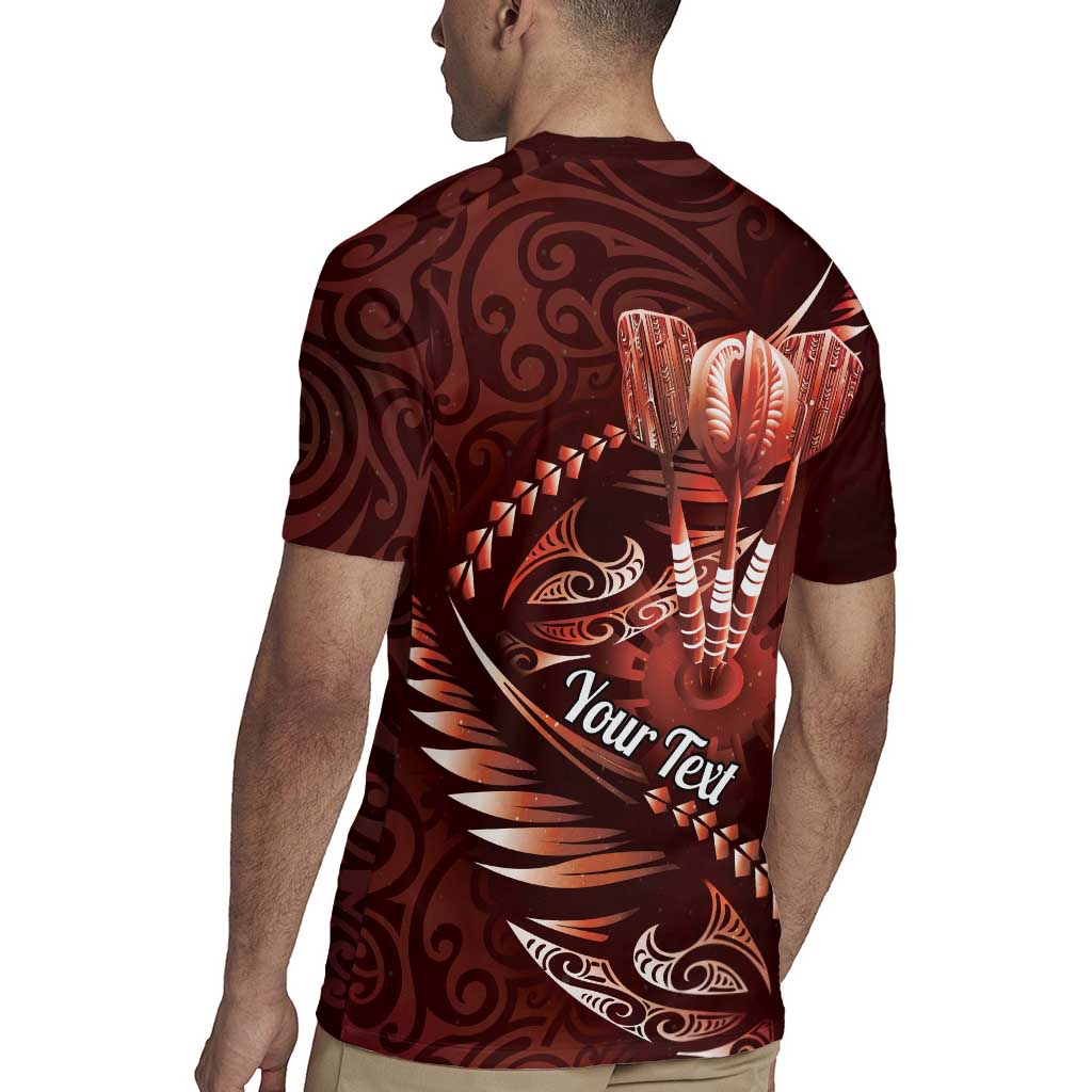 Personalised All Red New Zealand Darts Rugby Jersey Aoteroa Fern Maori Galaxy Style LT14 - Polynesian Pride