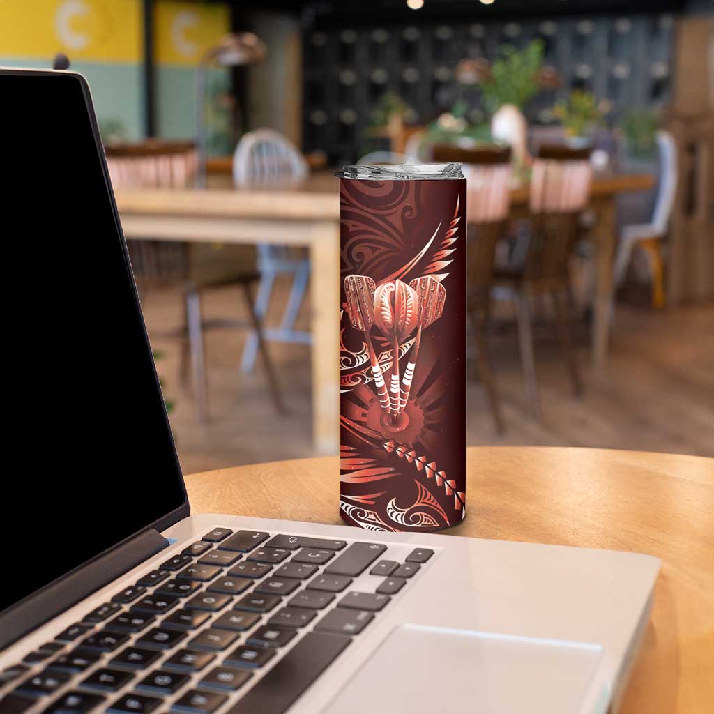 All Red New Zealand Darts Skinny Tumbler Aoteroa Fern Maori Galaxy Style LT14 - Polynesian Pride