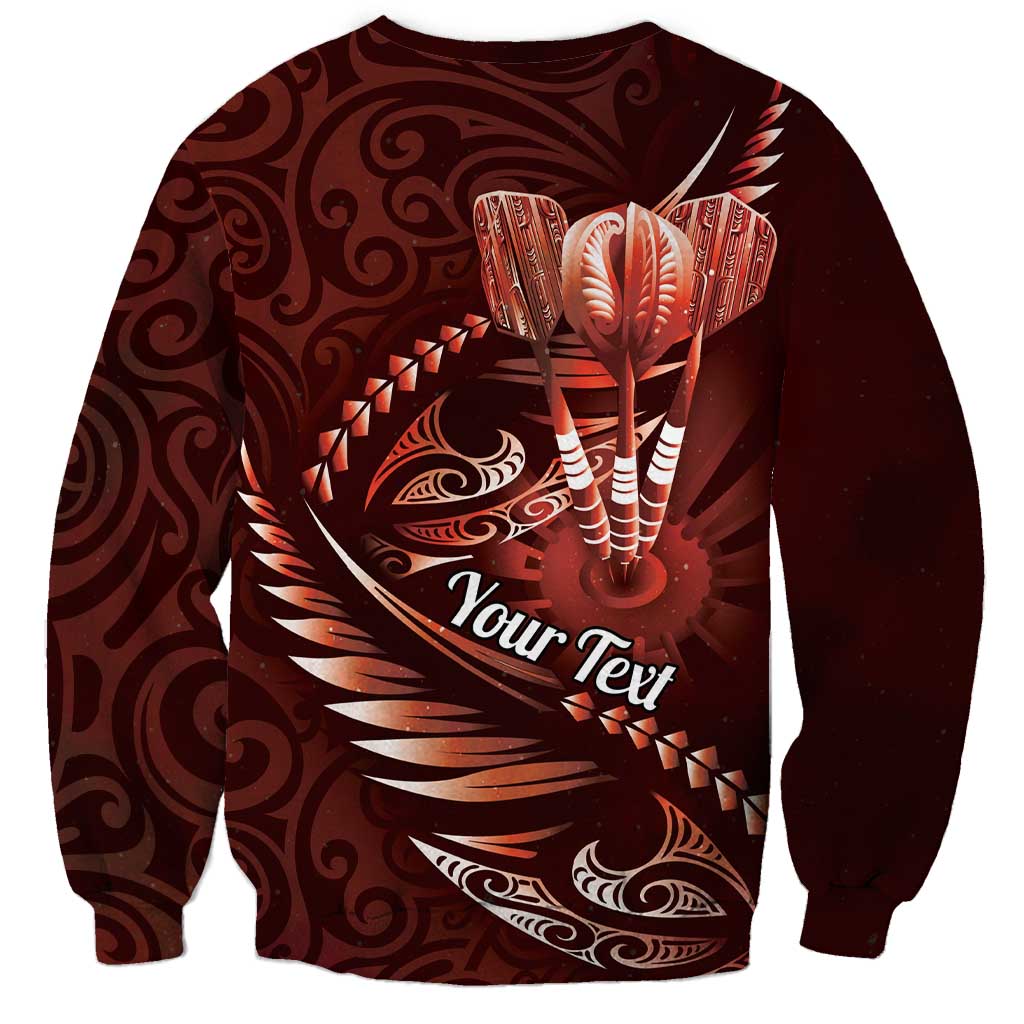 Personalised All Red New Zealand Darts Sweatshirt Aoteroa Fern Maori Galaxy Style LT14 - Polynesian Pride