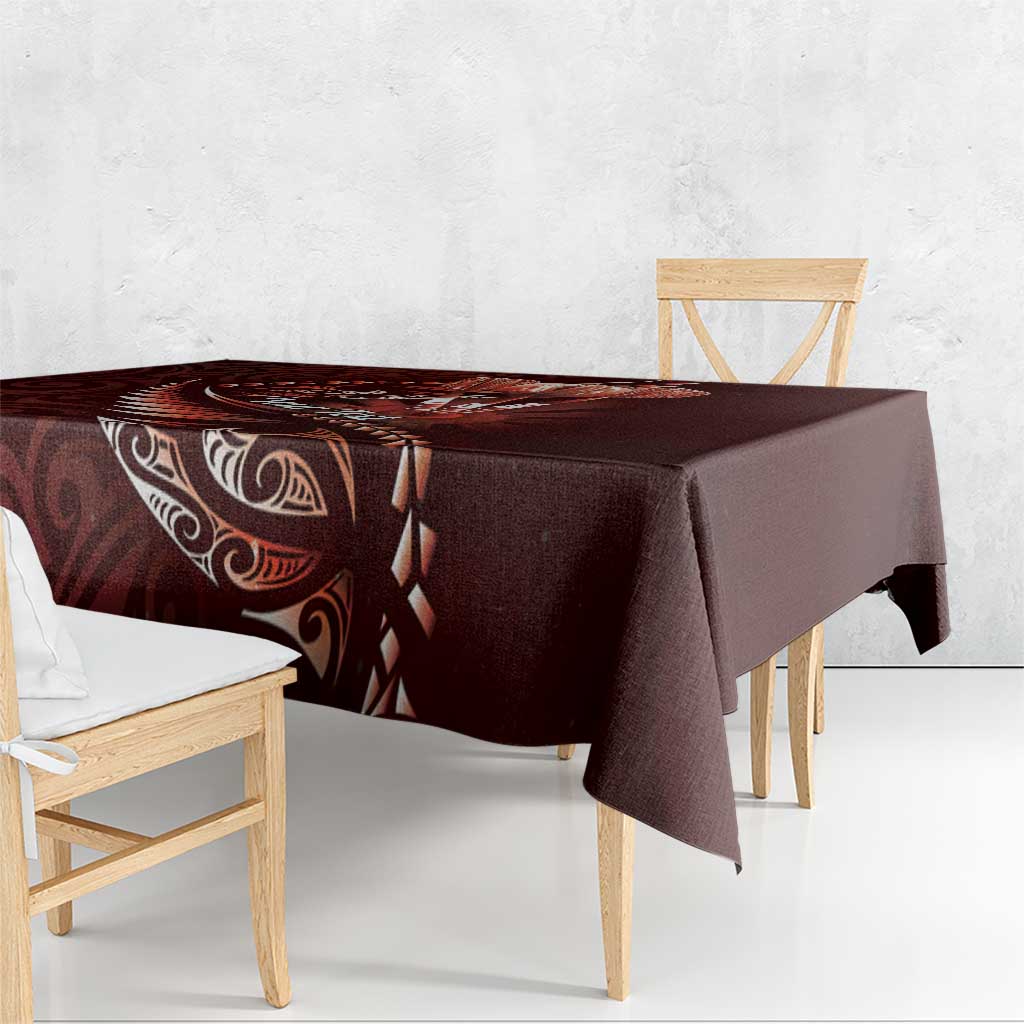 Personalised All Red New Zealand Darts Tablecloth Aoteroa Fern Maori Galaxy Style