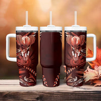 All Red New Zealand Darts Tumbler With Handle Aoteroa Fern Maori Galaxy Style LT14 - Polynesian Pride