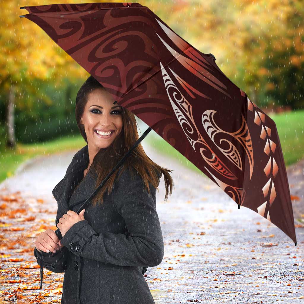 Personalised All Red New Zealand Darts Umbrella Aoteroa Fern Maori Galaxy Style - Polynesian Pride