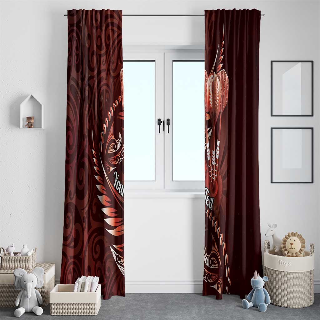 Personalised All Red New Zealand Darts Window Curtain Aoteroa Fern Maori Galaxy Style LT14 - Polynesian Pride