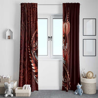 Personalised All Red New Zealand Darts Window Curtain Aoteroa Fern Maori Galaxy Style LT14 - Polynesian Pride