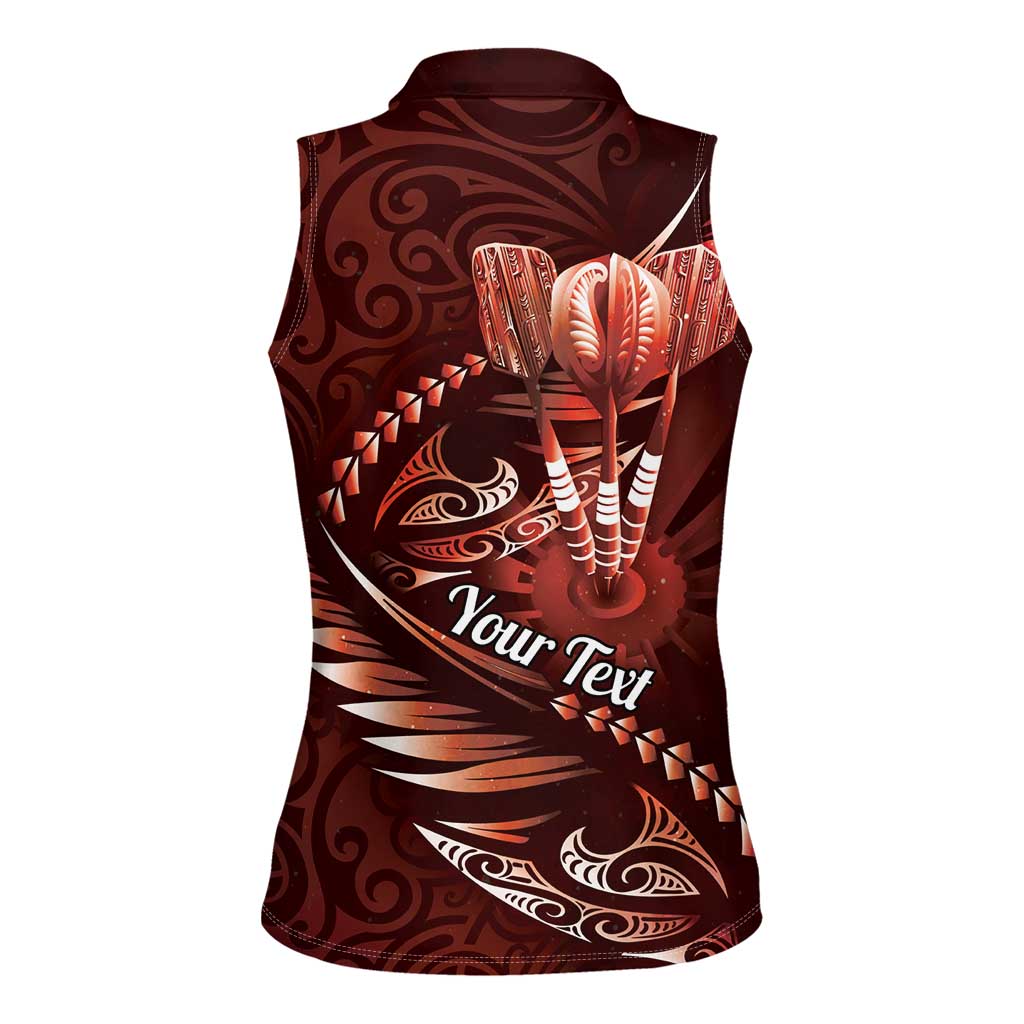 Personalised All Red New Zealand Darts Women Sleeveless Polo Shirt Aoteroa Fern Maori Galaxy Style LT14 - Polynesian Pride