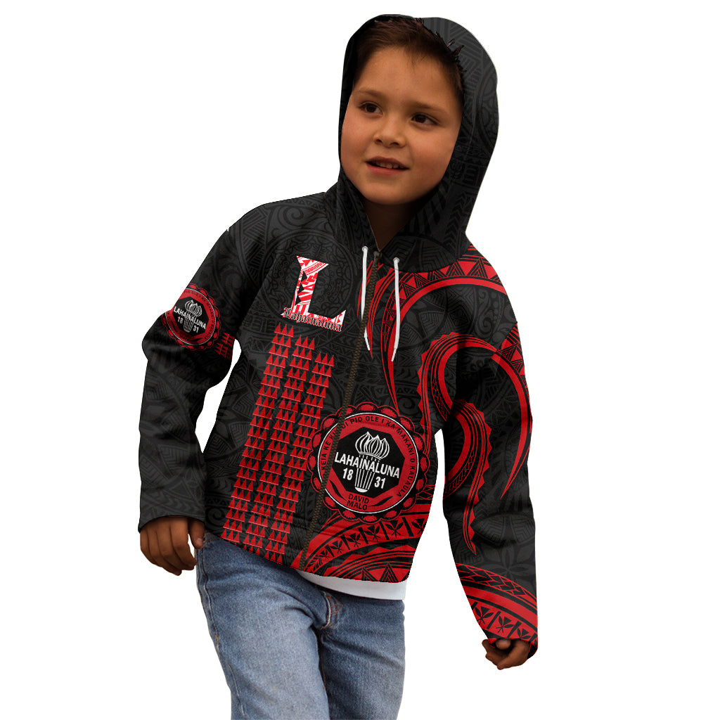 Hawaii Lahainaluna High School Kid Hoodie Polynesian Kakau Pattern LT14 - Polynesian Pride